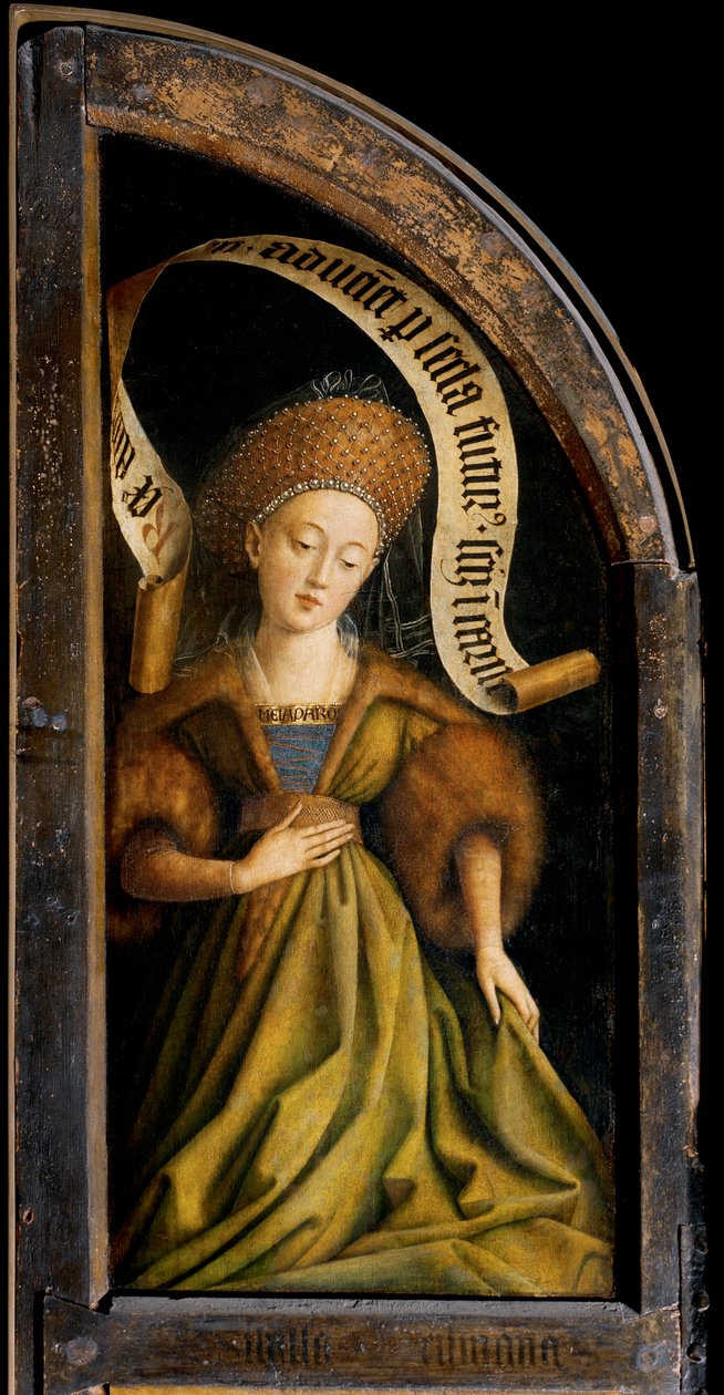 Cumaean Sibyl, från utsidan av den högra flygeln av Gents altartavla av Hubert & Jan van (1390 1441) Eyck
