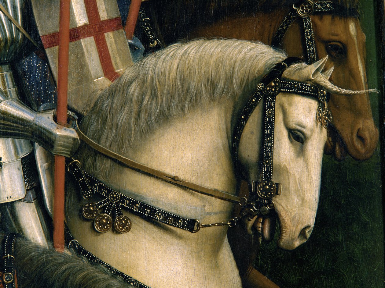 Detalj från Kristi riddare, från Gents altartavla av Hubert & Jan van (1390 1441) Eyck