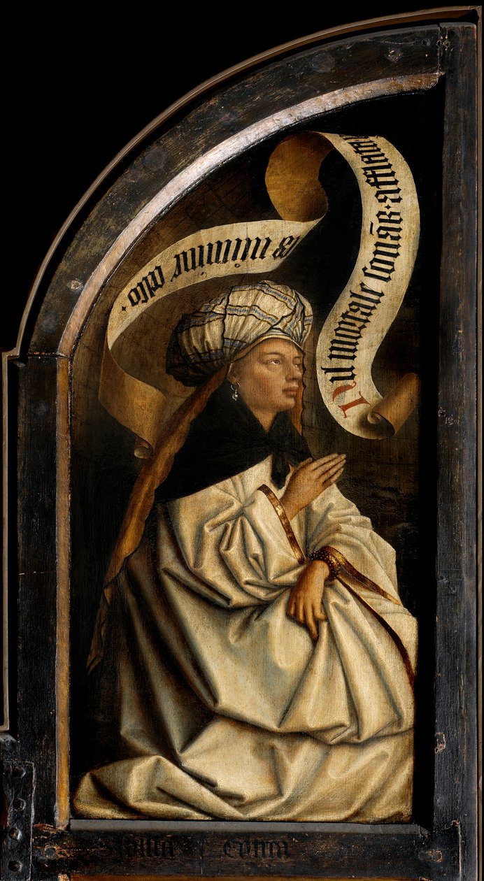 Erythraean Sibyl, från utsidan av den vänstra flygeln av Gents altartavla av Hubert & Jan van (1390 1441) Eyck