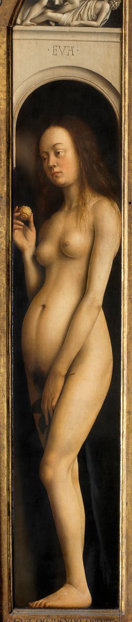 Eve, detalj från högra flygeln på Gents altartavla av Hubert & Jan van (1390 1441) Eyck