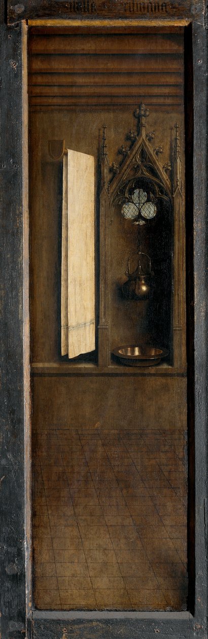 Panel från utsidan av den högra luckan på Gents altartavla av Hubert & Jan van (1390 1441) Eyck