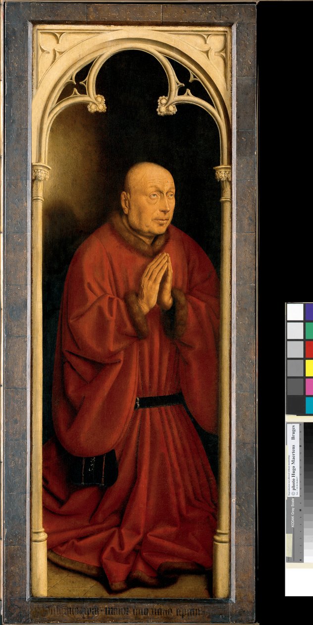 Porträtt av Joost Vijdt, panel från utsidan av Gents altartavla av Hubert & Jan van (1390 1441) Eyck