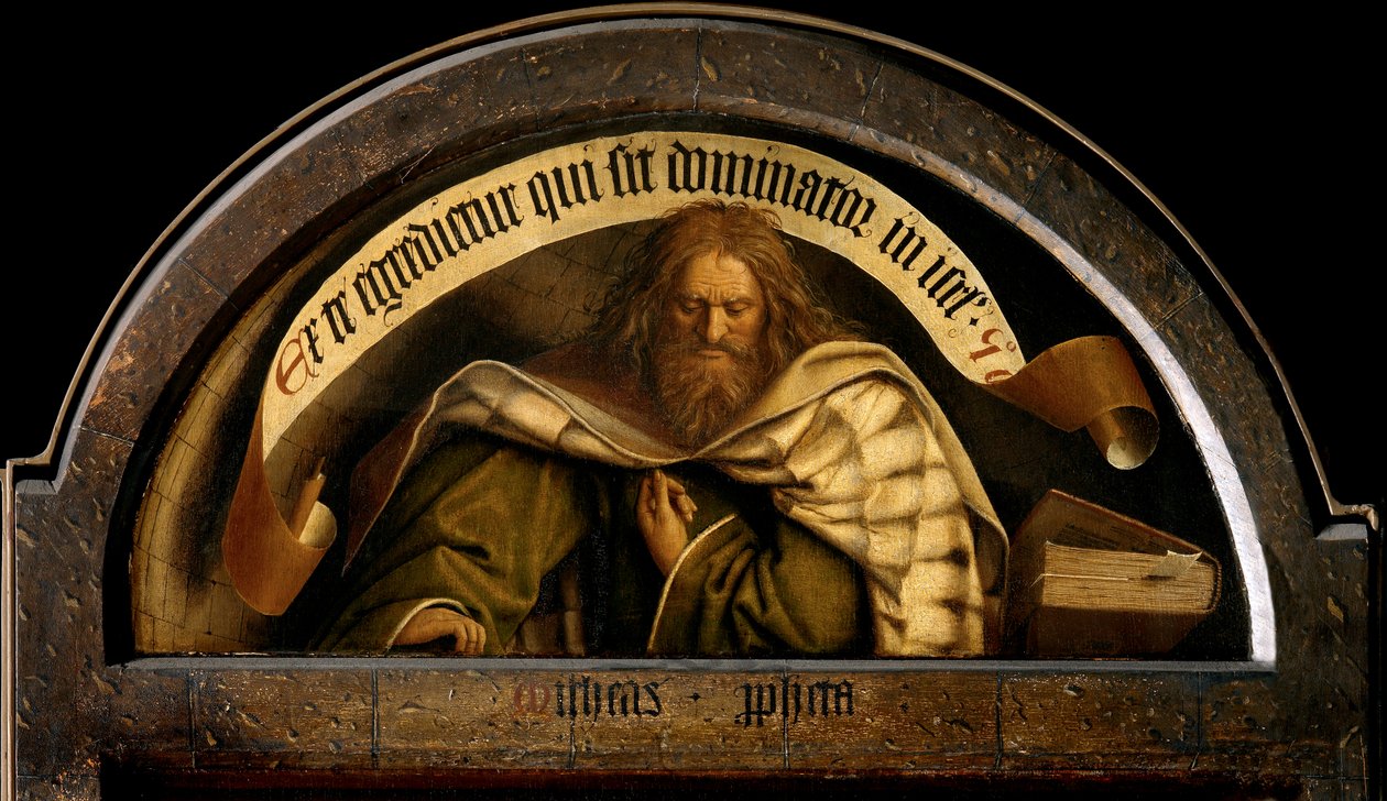 Profeten Micah, från utsidan av högra flygeln på Gents altartavla av Hubert & Jan van (1390 1441) Eyck