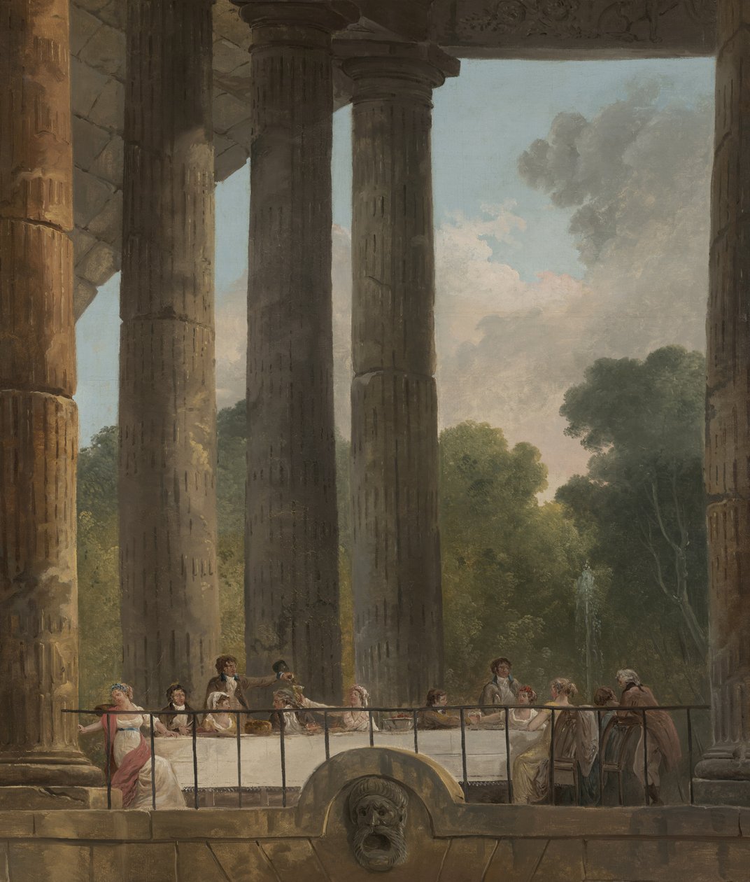 En bankett i ruinerna av ett tempel, 1795 av Hubert Robert