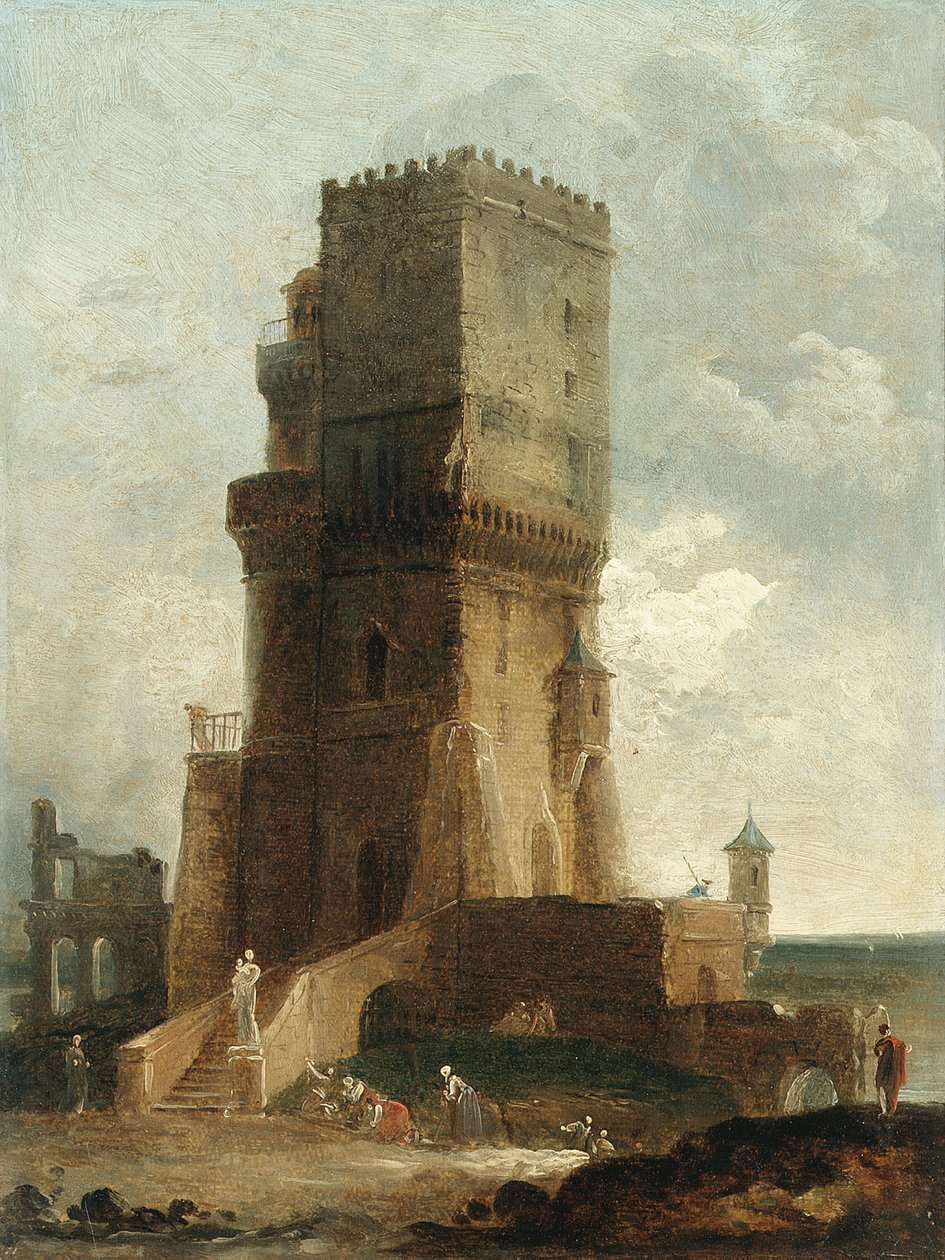 En Capriccio av Beneventotornet av Hubert Robert