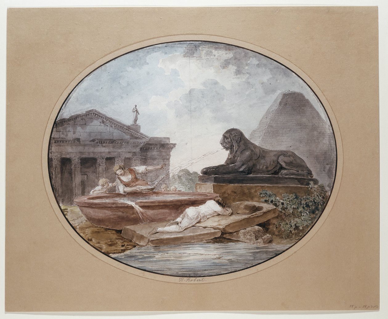 Arkitektoniskt capriccio av Hubert Robert