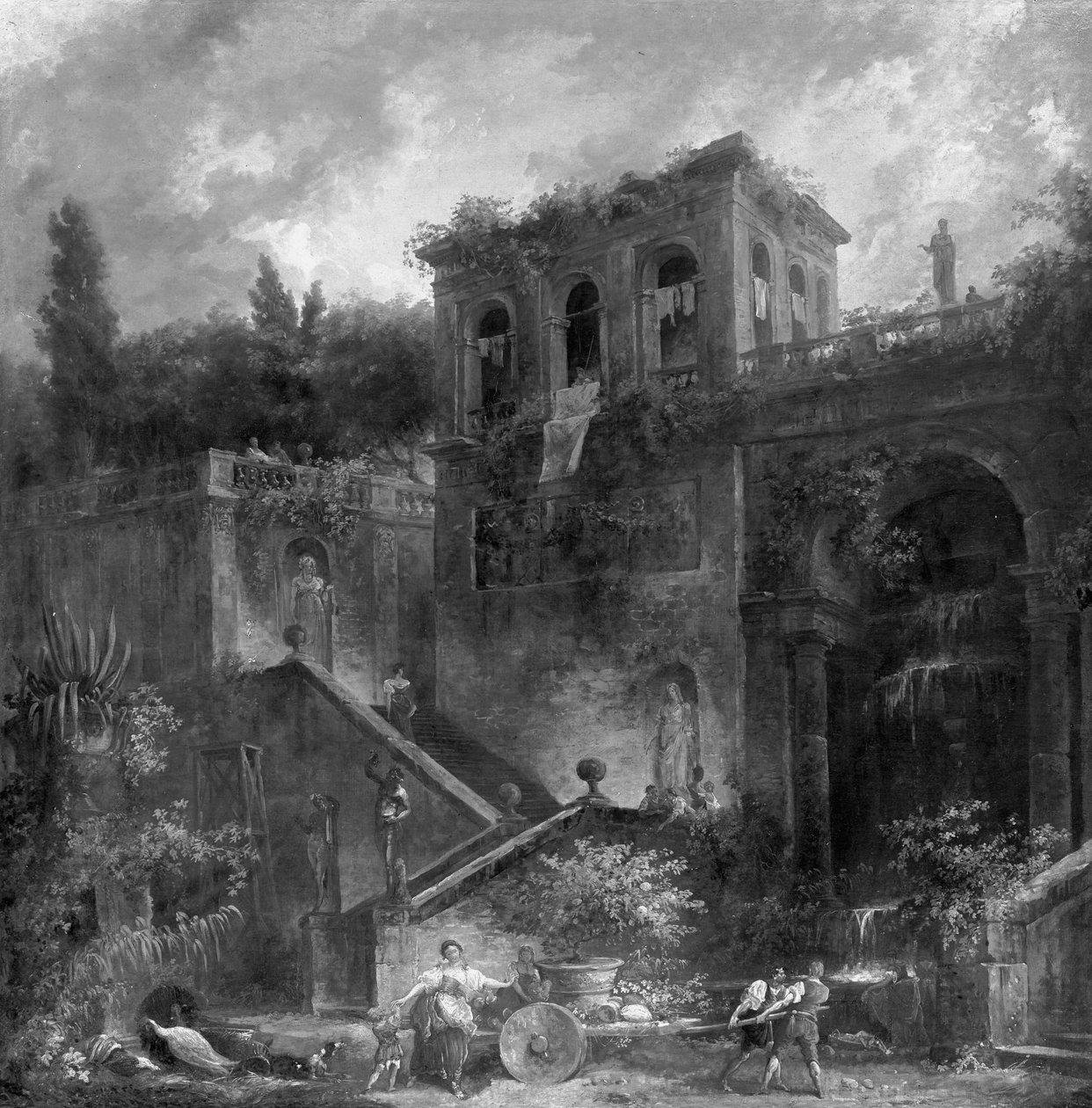 Uppgång till Farneseträdgårdarna på Palatinen av Hubert Robert