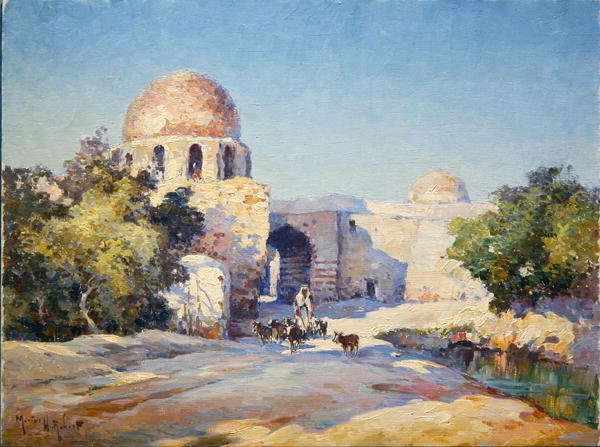 Bab Tuma (Damas) (olja på duk) av Hubert Robert