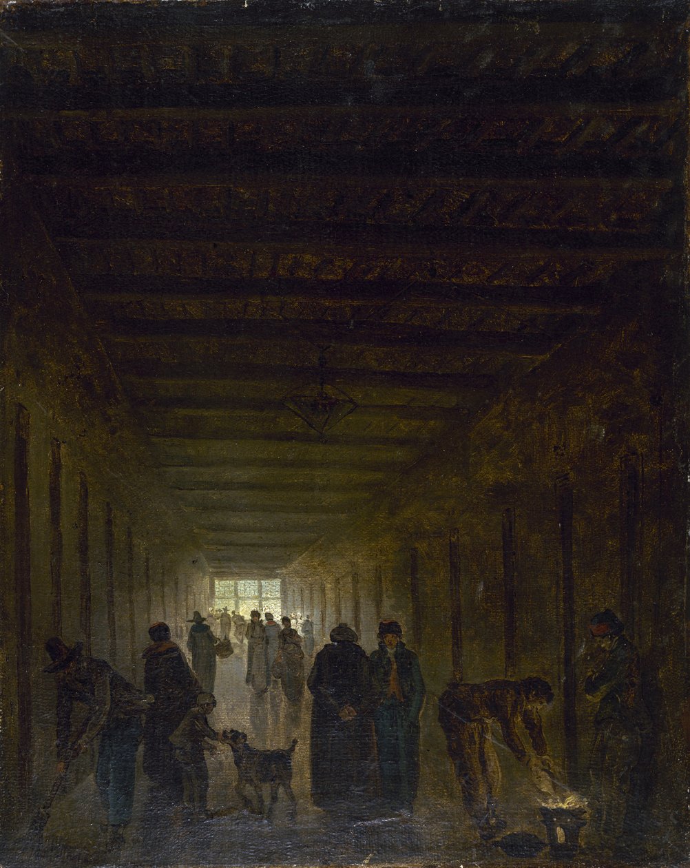 Saint-Lazare-fängelsets korridor, ca. 1793. av Hubert Robert