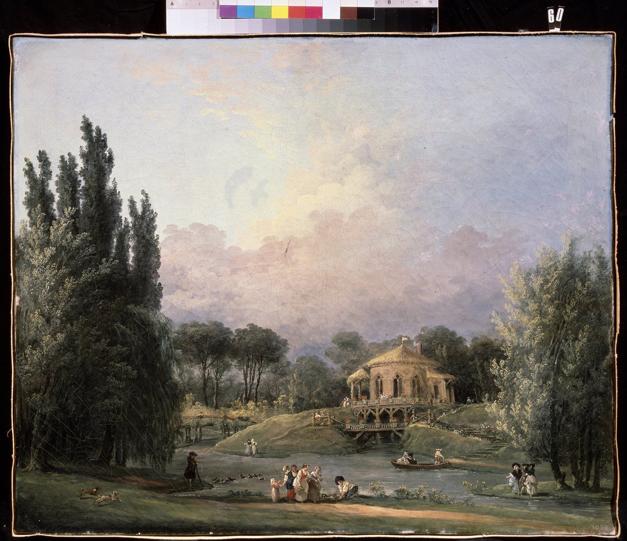 I en park. Målning av Hubert Robert (1733-1808), olja på duk, cirka 1770-1780, fransk konst. State Museum Arkhangelskoye Estate, Moskva. av Hubert Robert