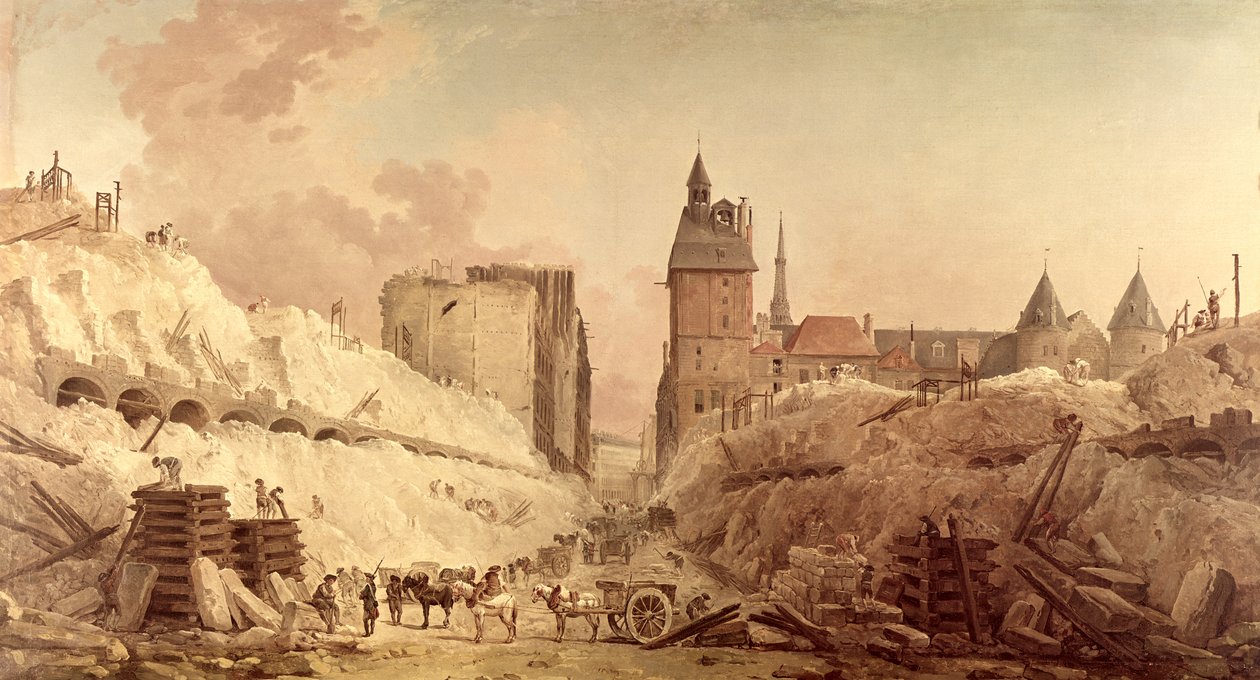 Rivning av husen på Pont au Change 1788 av Hubert Robert