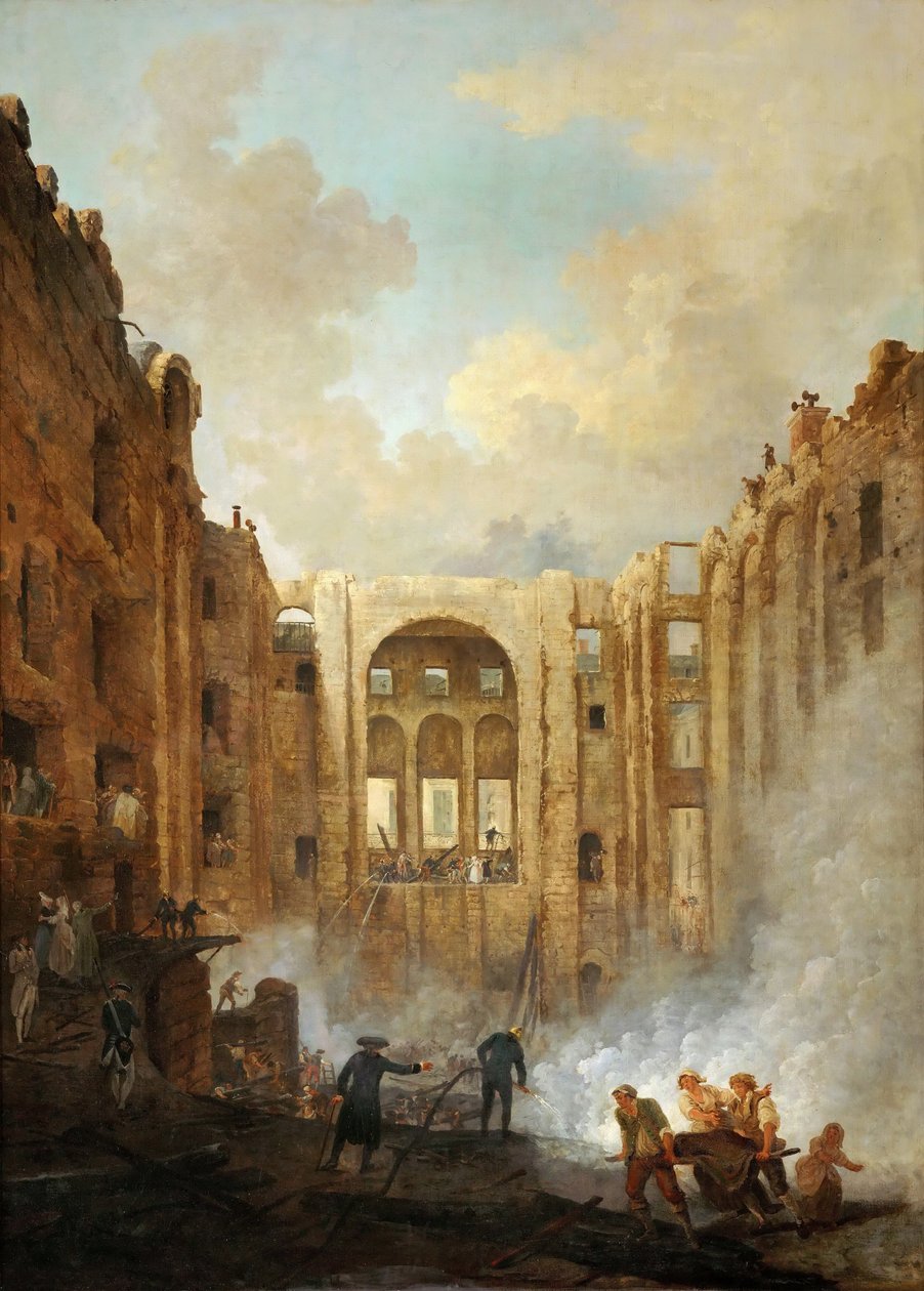 Brand i operahuset i Palais-Royal 1781 av Hubert Robert