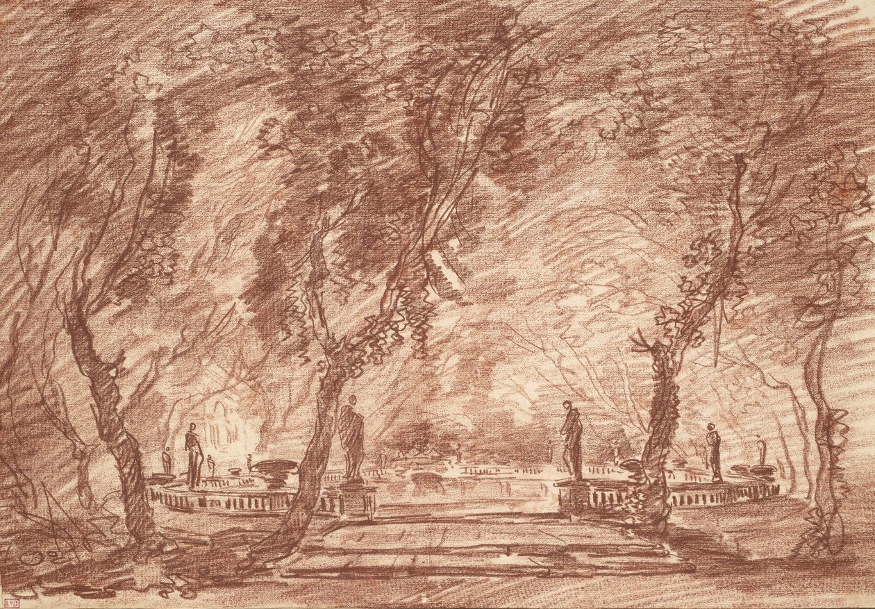 Fontän i parken, ca 1765 av Hubert Robert