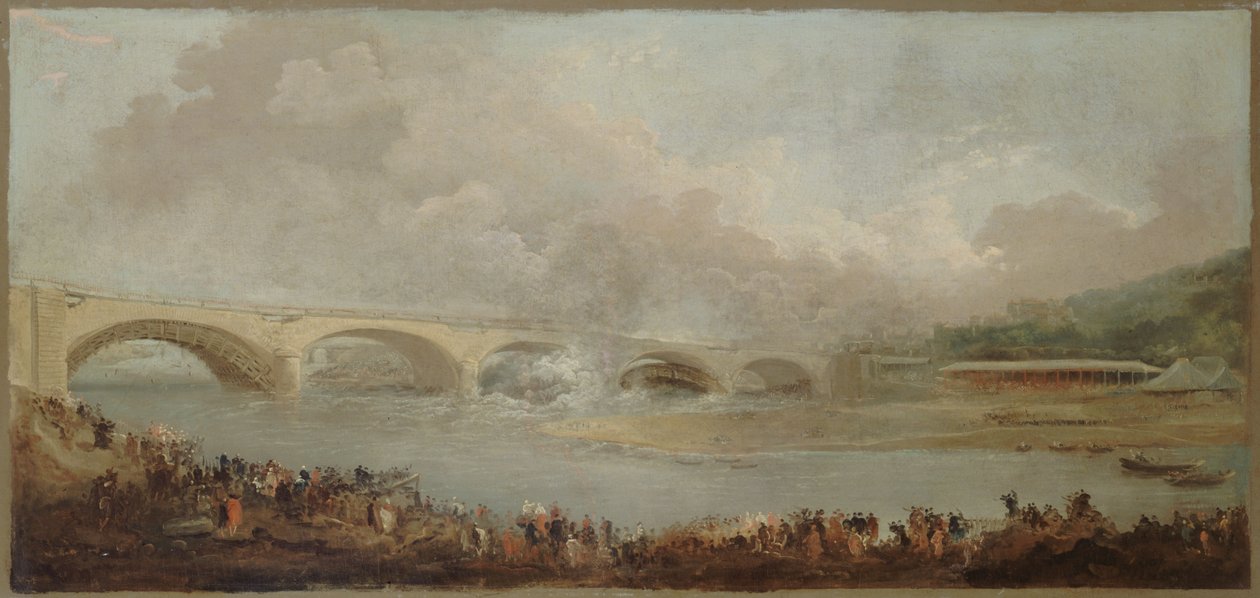 Franska: Le décintrement du pont de Neuilly, le 22 septembre 1772 av Hubert Robert
