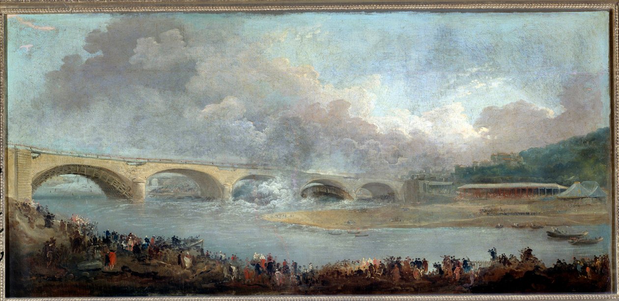 Neuillybrons beslut den 22/09/1772 Målning av Hubert Robert (1733-1808) 1772 Sön. 1,13x1,95m Paris, Carnavalet Museum av Hubert Robert
