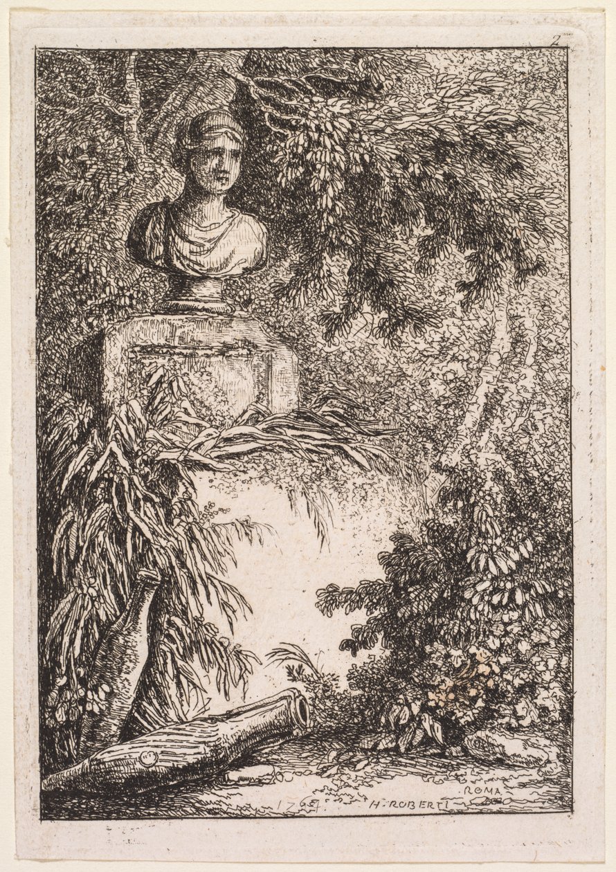 Roms kvällar: bysten, 1764. av Hubert Robert