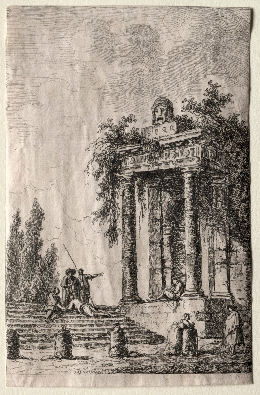 The Evenings of Rome: The Stairs, 1763. av Hubert Robert