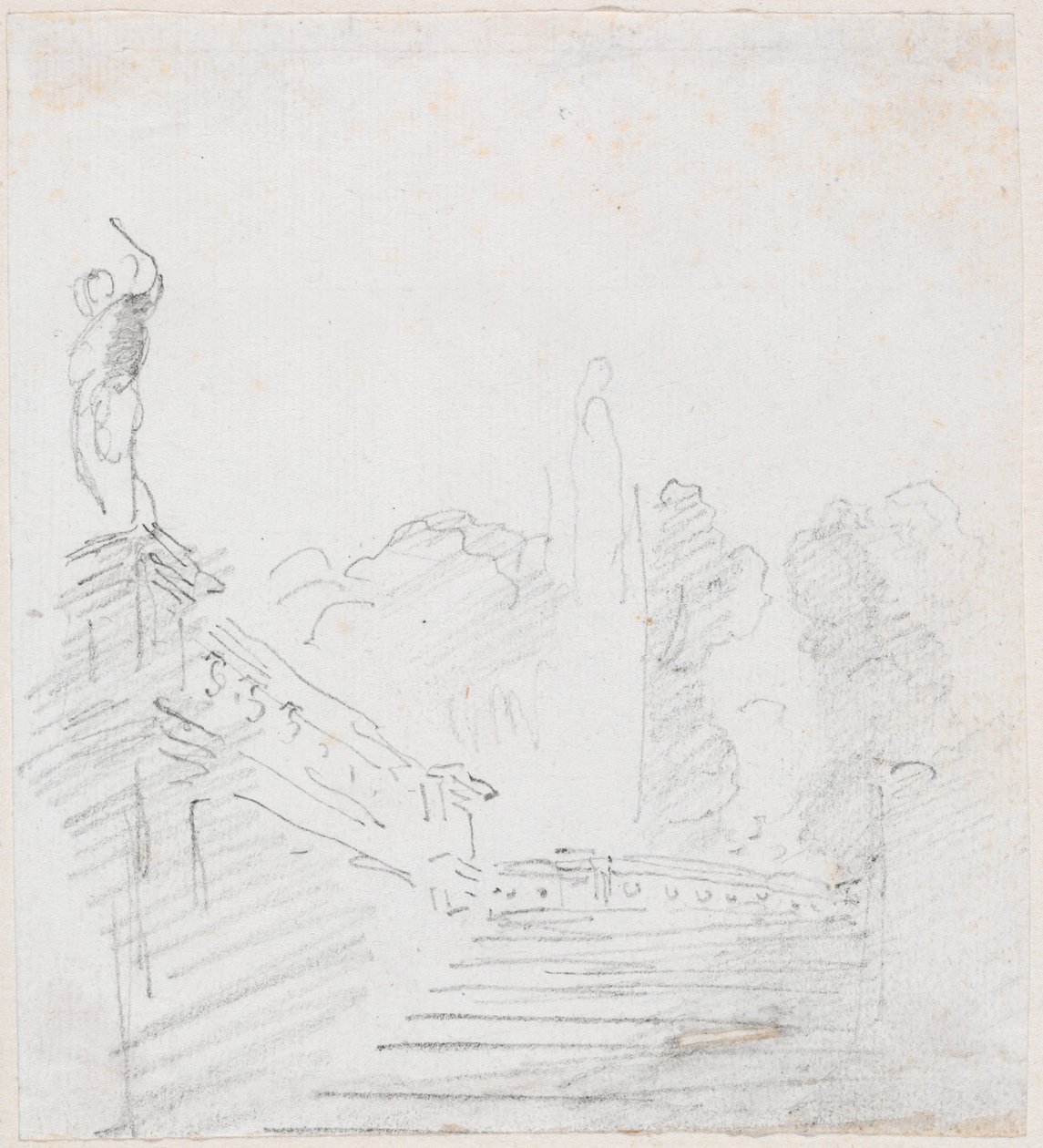 Monumental trappa av Hubert Robert