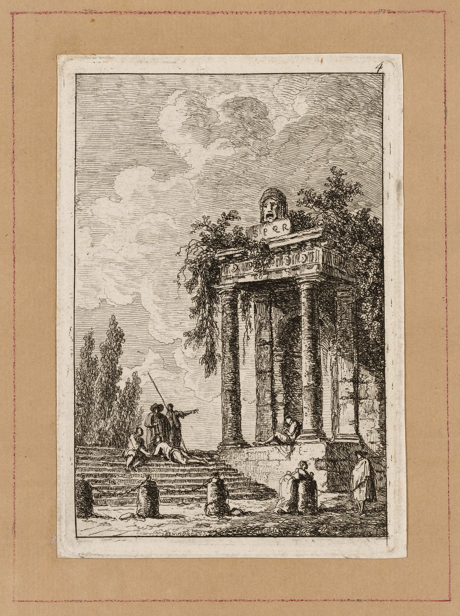 Tallrik fyra från Evenings in Rome av Hubert Robert