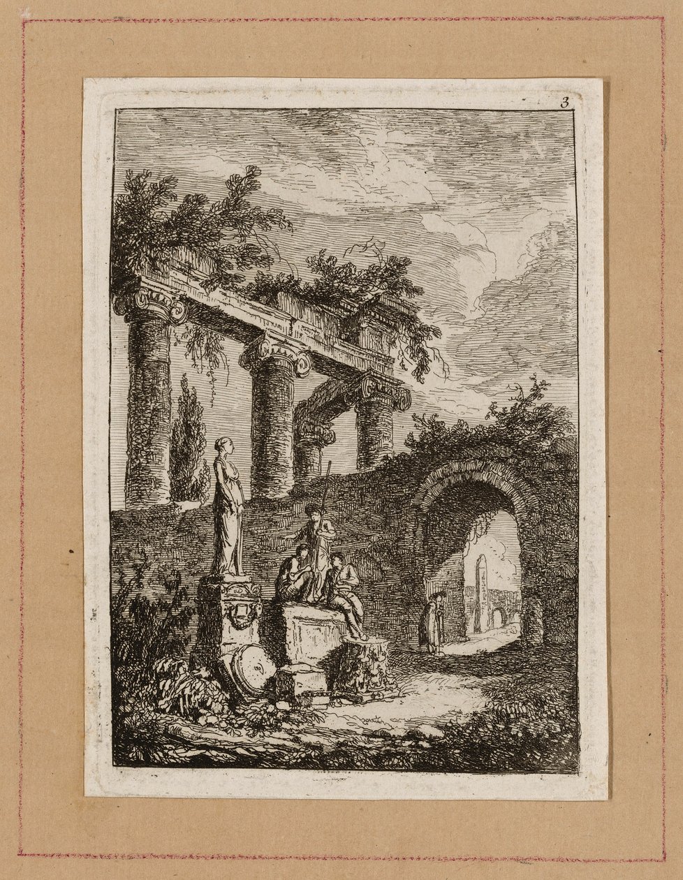 Tavla tre från Evenings in Rome av Hubert Robert