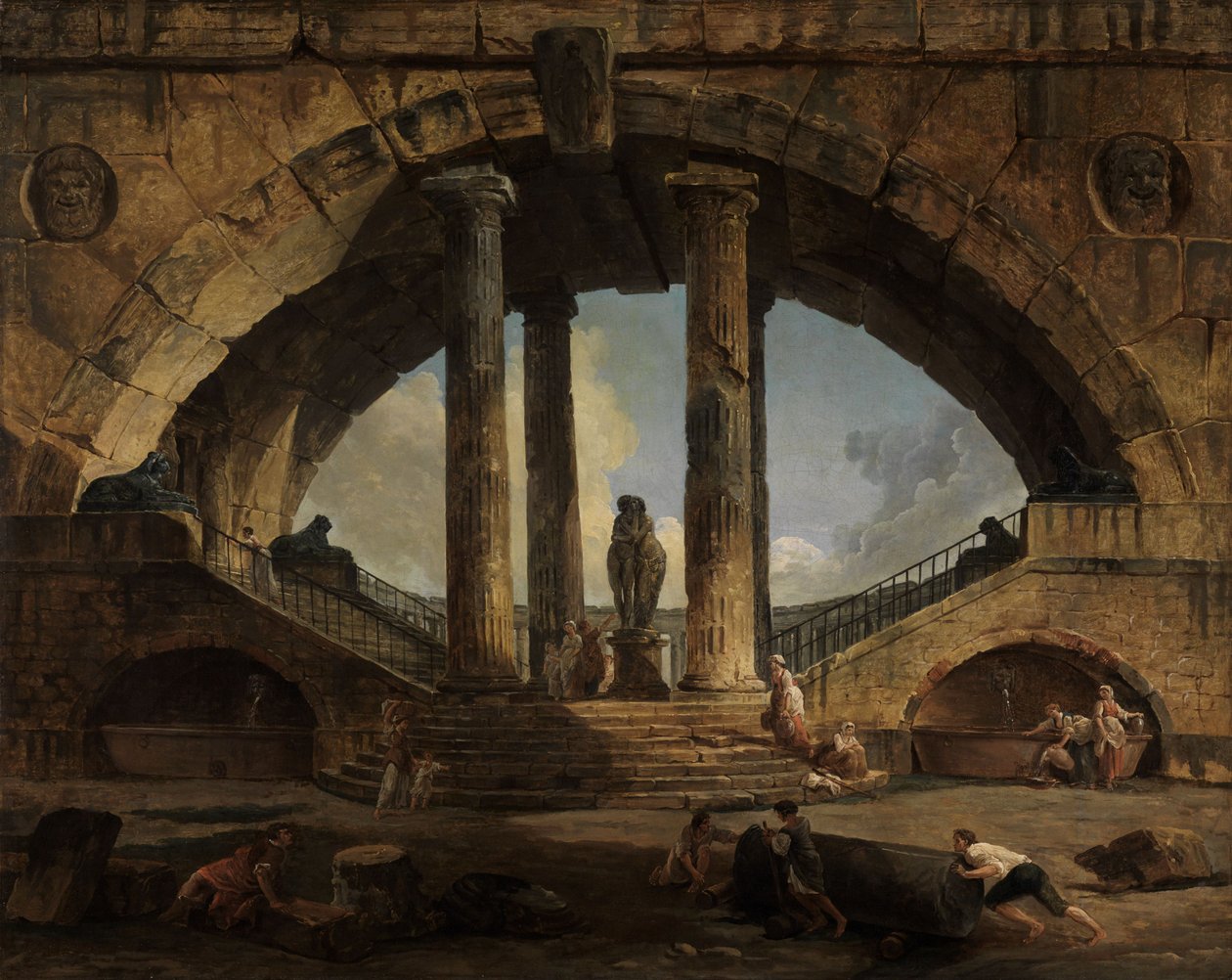Romersk fantasiveduta av Hubert Robert