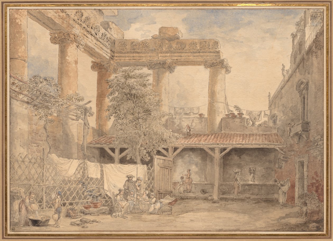 Romerska ruiner, Villa Pamphili av Hubert Robert