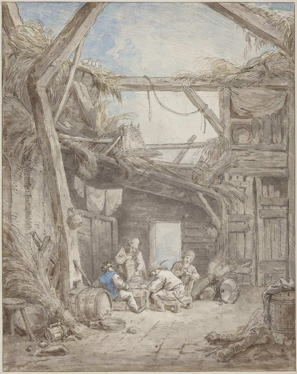 Förfallen gård av Hubert Robert