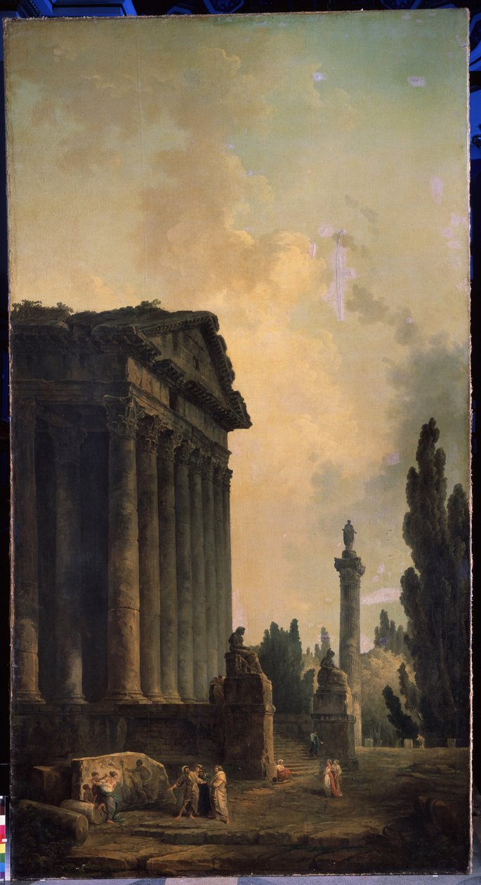 Ruiner. Målning av Hubert Robert (1733-1808), olja på duk av Hubert Robert