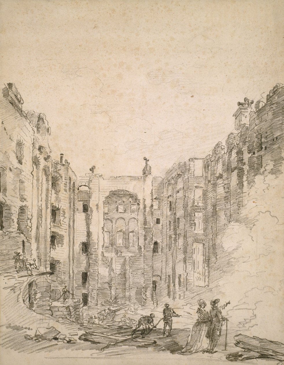 Ruinerna av operan efter branden 1781, 1781 av Hubert Robert