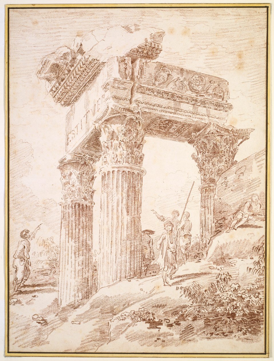Vespasianus tempel av Hubert Robert