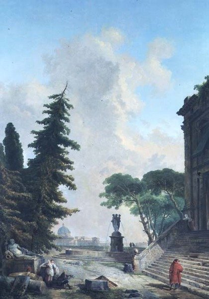 Terrass av ett romerskt palats av Hubert Robert