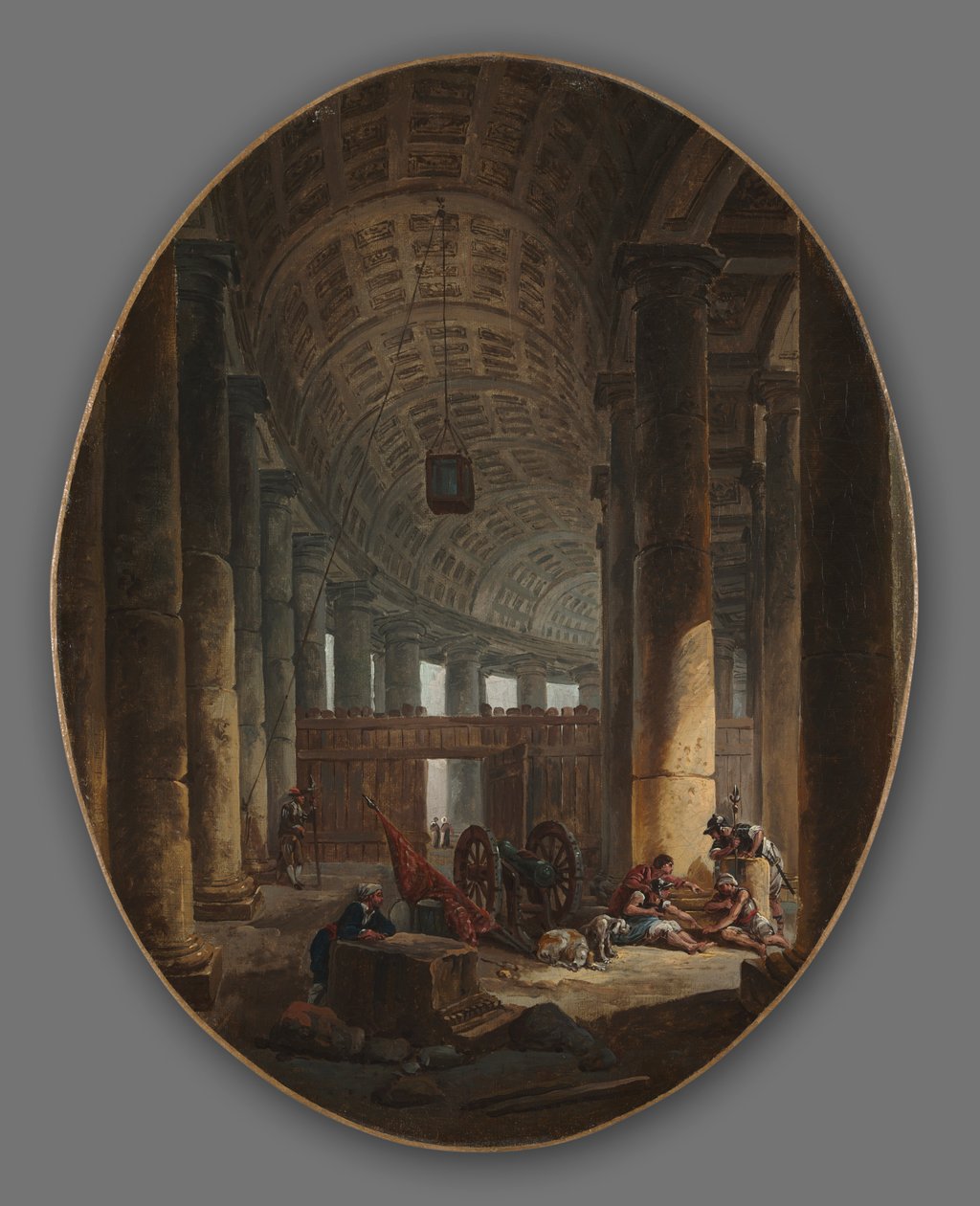 St. Peters pelargång, Rom, under konklaven, c.1769. av Hubert Robert