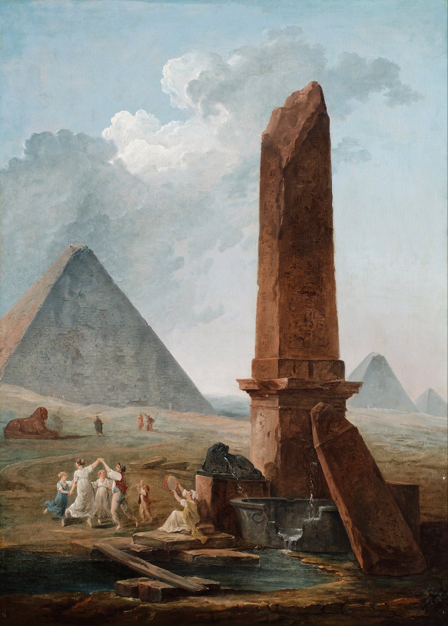 Farandole bland egyptiska monument av Hubert Robert