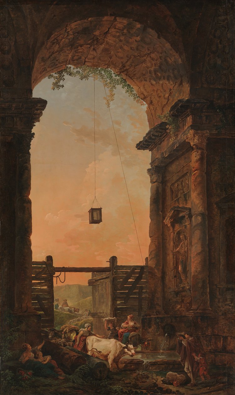 Boskapens återkomst, ca. 1773-75. av Hubert Robert