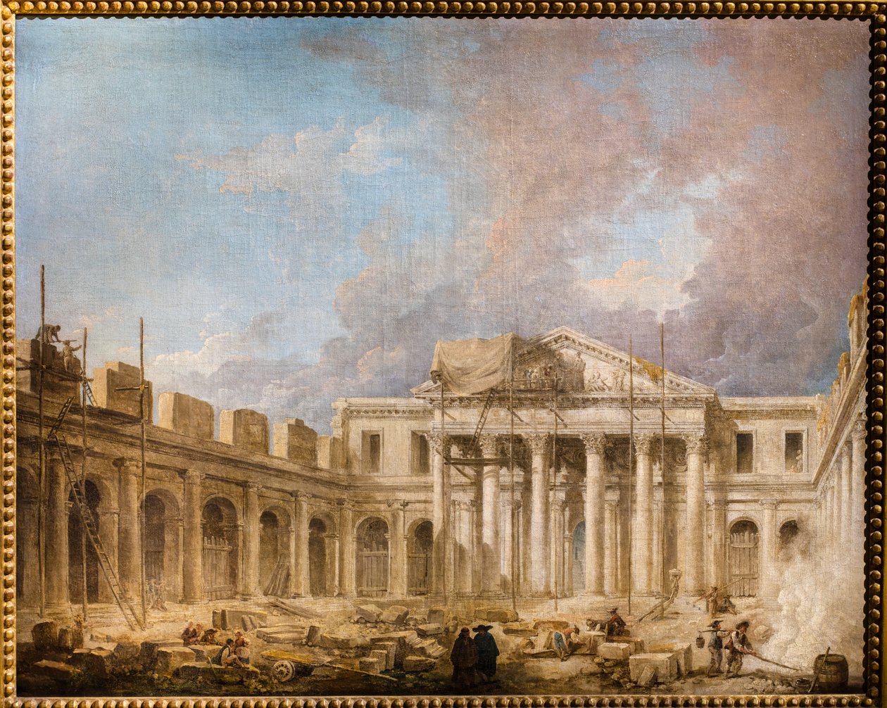 Kirurgiska fakulteten under uppbyggnad av Hubert Robert