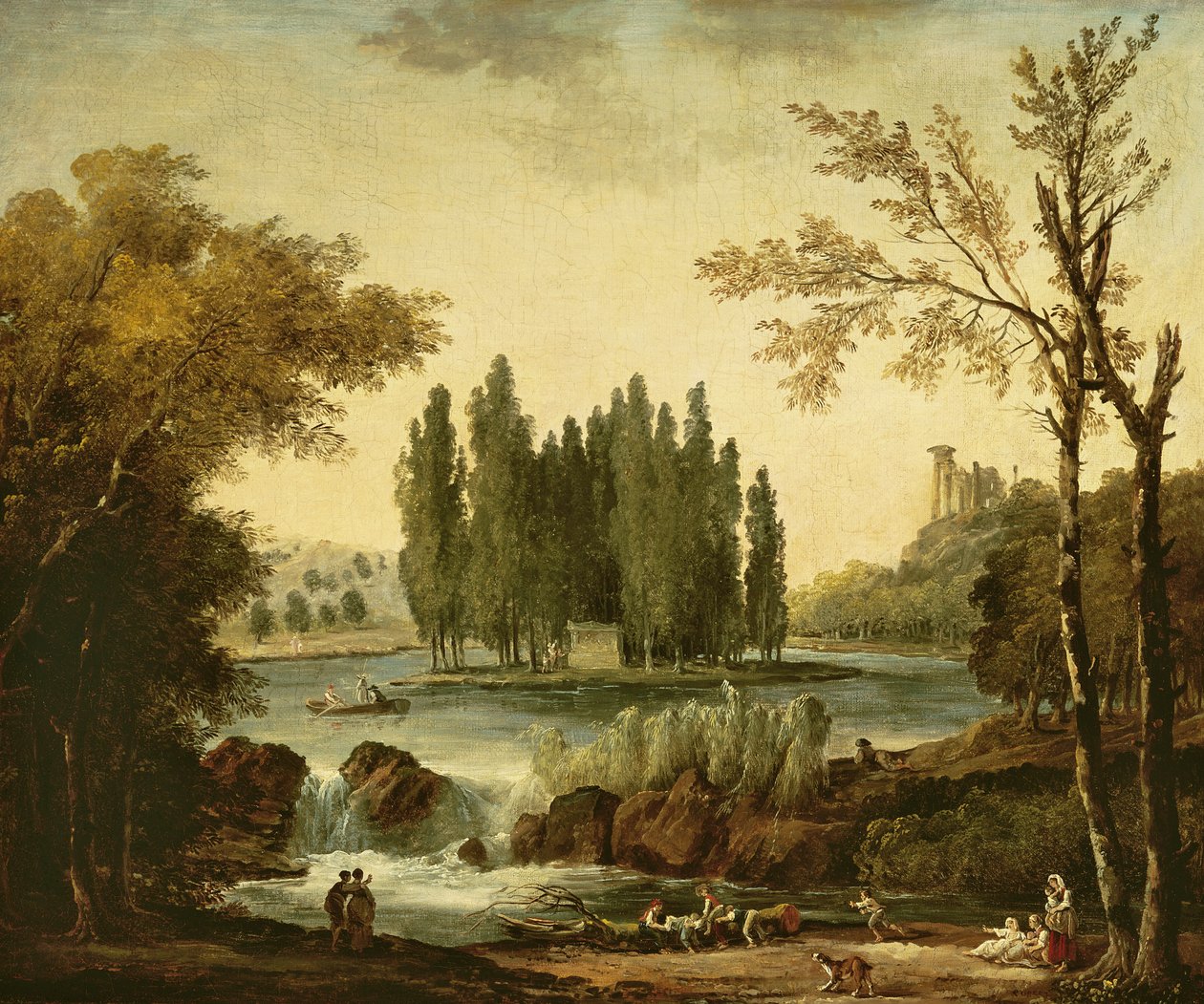 Jean-Jacques Rousseaus grav i Ermenonville, 1802 av Hubert Robert