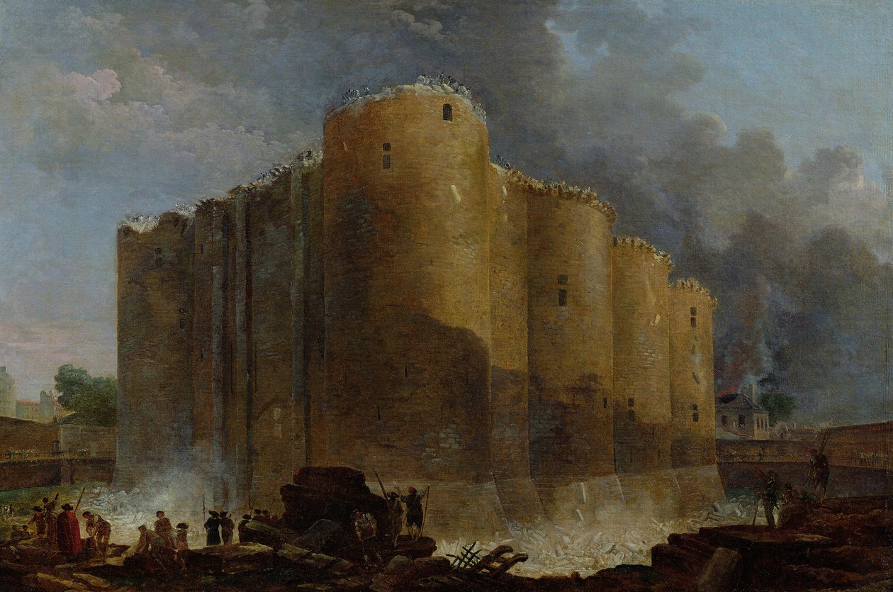 Rivningen av Bastiljen, 14 juli 1789 av Hubert Robert