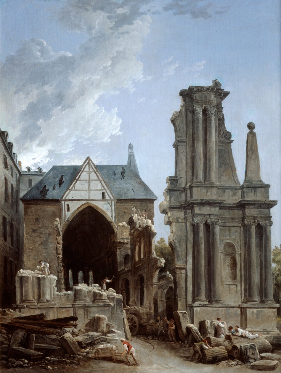 Rivningen av Feuillantskyrkan, 1805 av Hubert Robert