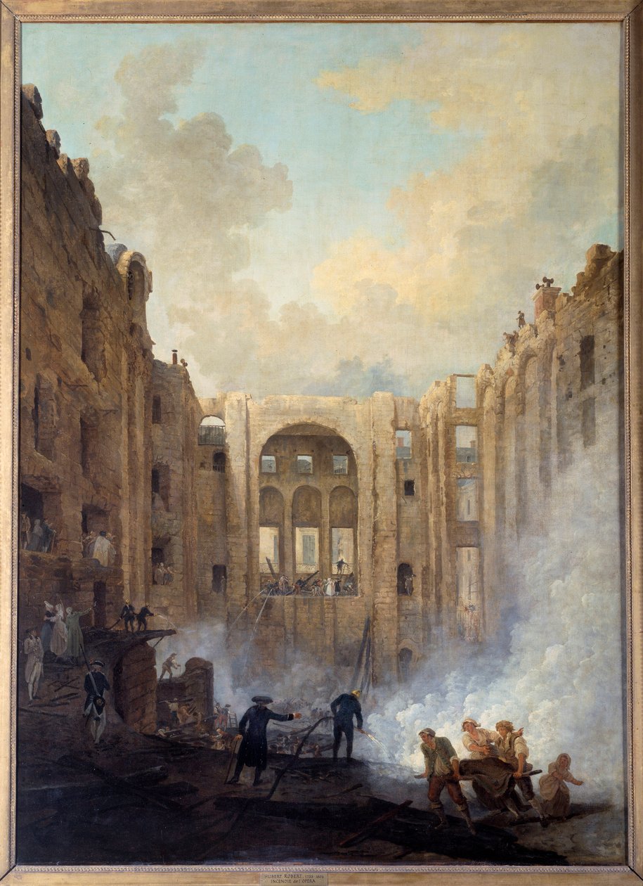 Operans eld på Palais Royal (Paris). Målning av Hubert Robert (1733-1808) av Hubert Robert