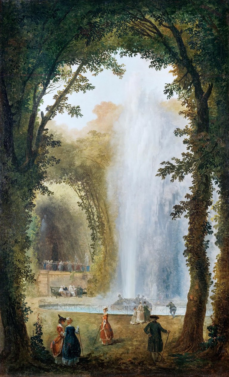 Fontänen i muselunden vid Chateau de Marly av Hubert Robert