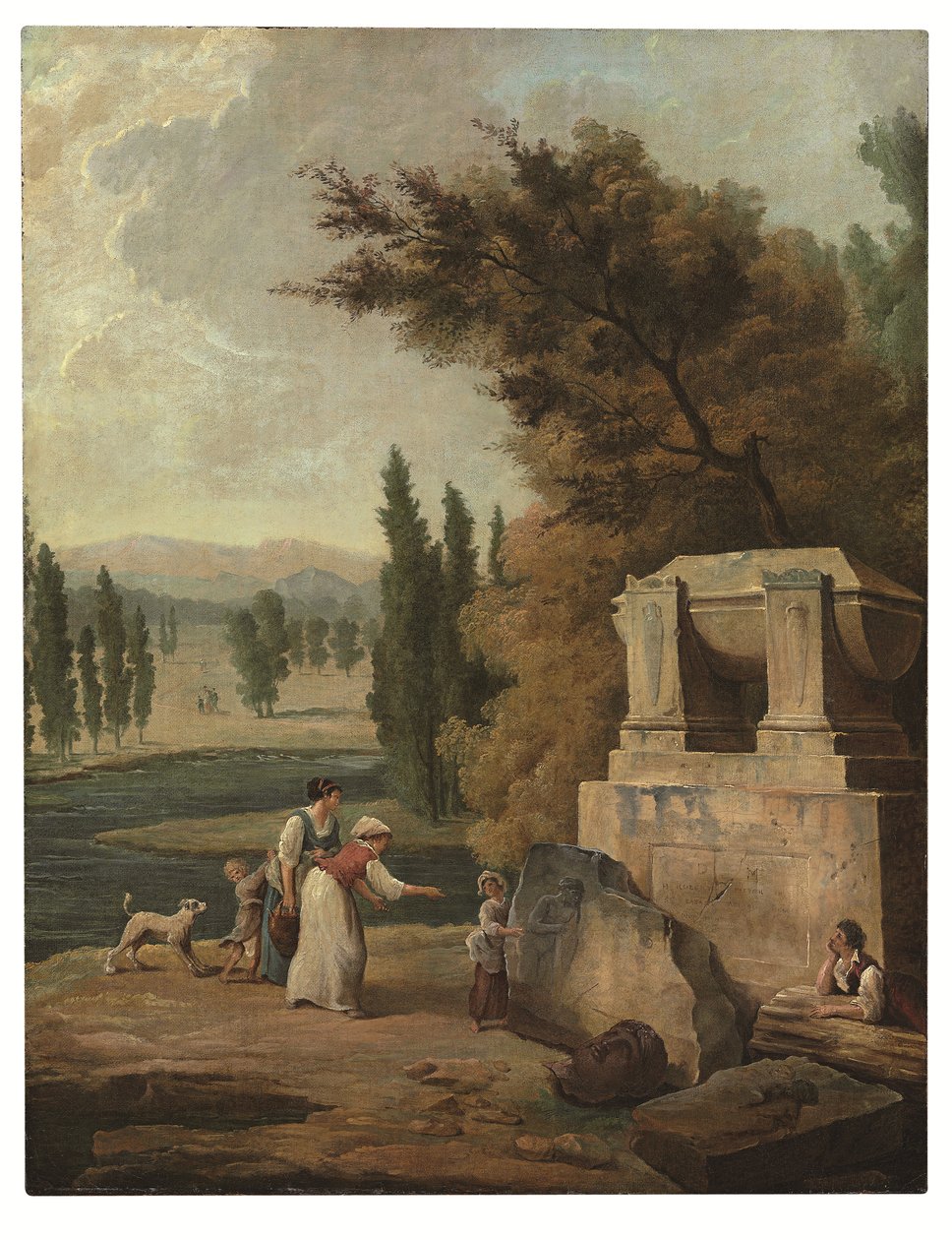 Parken vid Ermenonville (olja på duk) av Hubert Robert