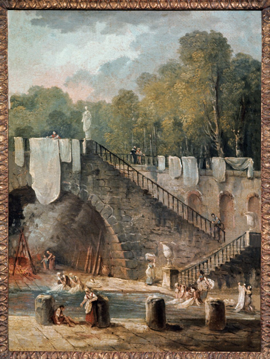 Tvätten. 1700-talet (olja på duk) av Hubert Robert
