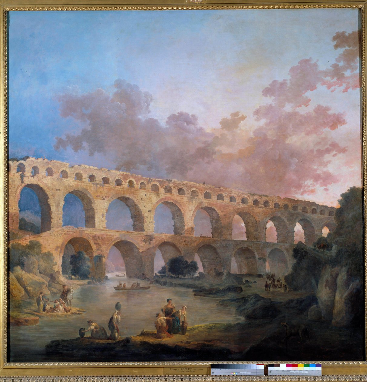 Utsikt över bron du Gard Målning av Hubert Robert (1733-1808) 1700-tal sön. 2,42x2,42 m - Utsikt över Pont du Gard (Frankrike). Målning av Hubert Robert (1733-1808) av Hubert Robert