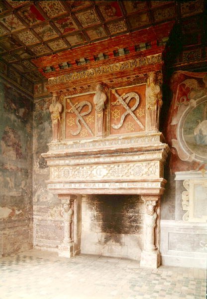 Utsikt över den öppna spisen i Salle des Gardes av Hubert Robert