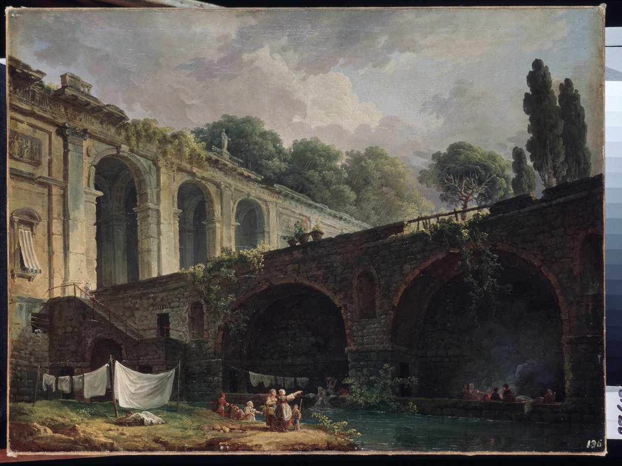 ""Utsikt över Villa Madama (Madame) I Rom"" Målning av Hubert Robert (1733-1808) Circa 1767 Eremitagemuseet Sankt Petersburg av Hubert Robert