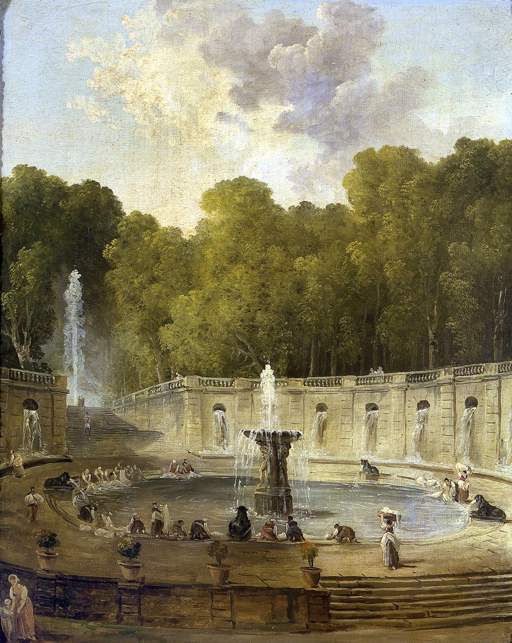 Tvättkvinnor i en park av Hubert Robert