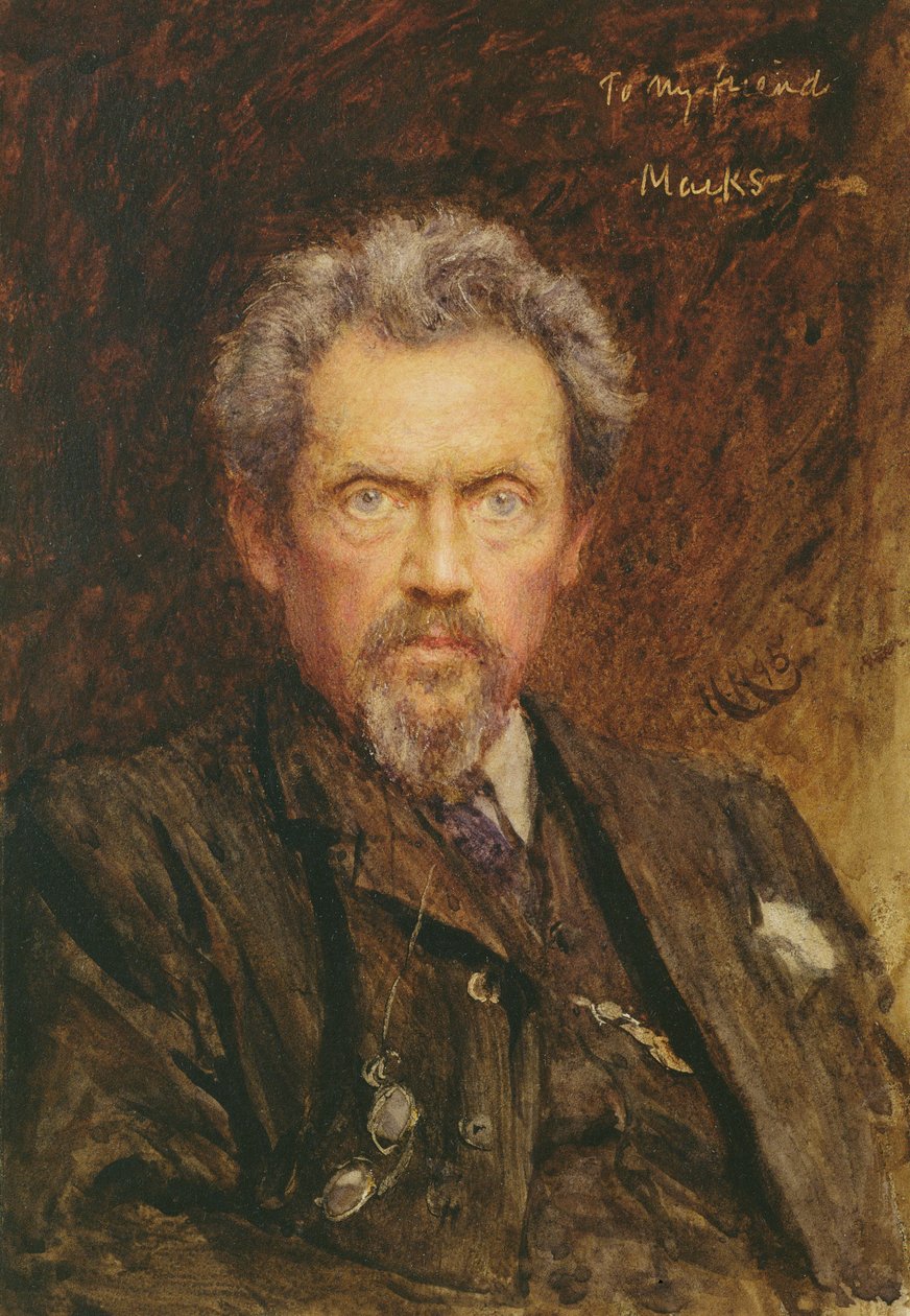 Porträtt av Henry Stacy Marks (1829-98) 1890 av Hubert von Herkomer