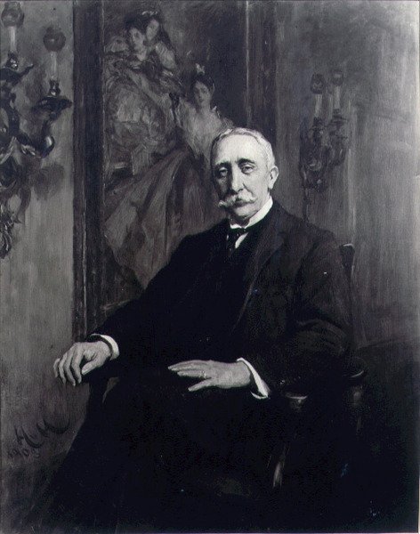 Porträtt av Sir Carl Meyer (1851-1922) c.1910 (olja på duk) av Hubert von Herkomer