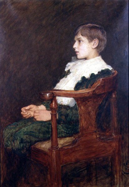 Porträtt av konstnärens son Lorenz av Hubert von Herkomer