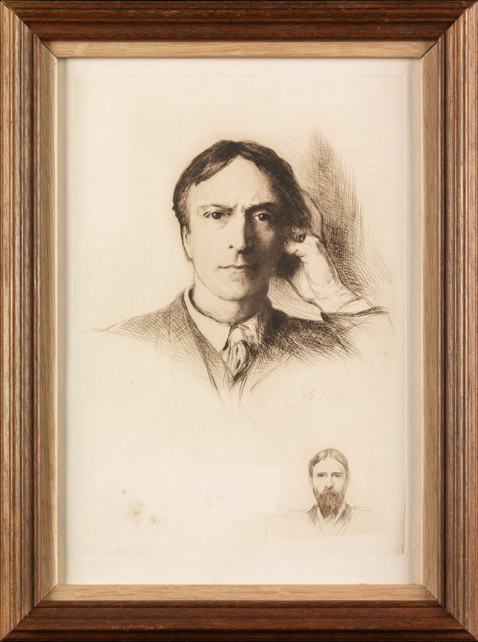 Självporträtt (etsning) av Hubert von Herkomer